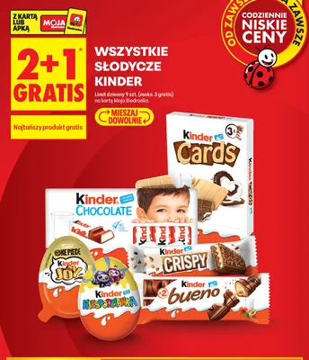 Ciastka Kinder Cards 3-pak promocja w Biedronka