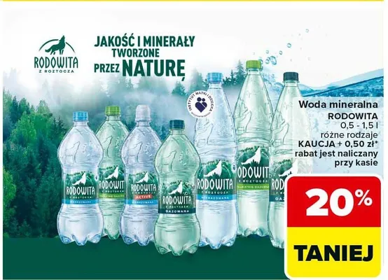 Woda mineralna różne rodzaje promocja w Carrefour