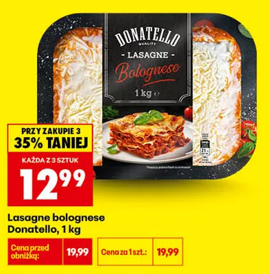 Lasagne bolognese Donatello promocja w Biedronka
