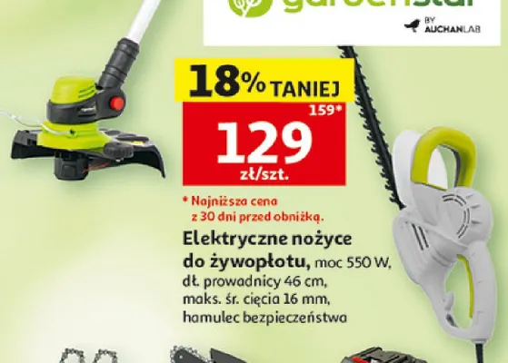 Podkaszarka akumulatorowa 20V 4garden APK2521 szerokość robocza 25cm bez baterii i ładowarki promocja w Auchan