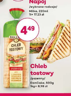 Chleb tostowy pszenny DanCake promocja w Bliski