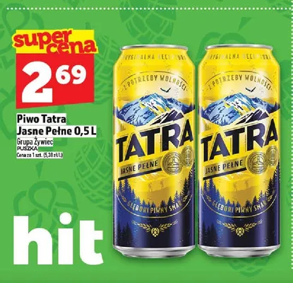 Piwo Tatra Jasne Pełne promocja w TOPAZ
