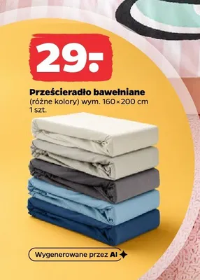 Prześcieradło bawełniane promocja w Netto