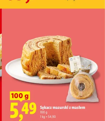 Sękacz mazurski z masłem promocja w Lidl