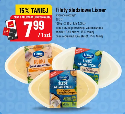Filety śledziowe w sosie śmietanowym Lisner promocja w POLOmarket