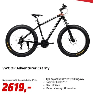 Rower trekkingowy SWOOP Adventurer Czarny promocja w Media Markt