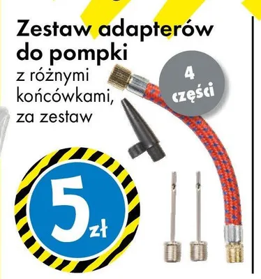 Zestaw adapterów do pompki promocja w Tedi