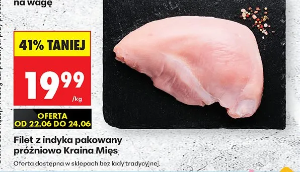 Filet z indyka pakowany próżniowo Kraina Mięs promocja w Biedronka