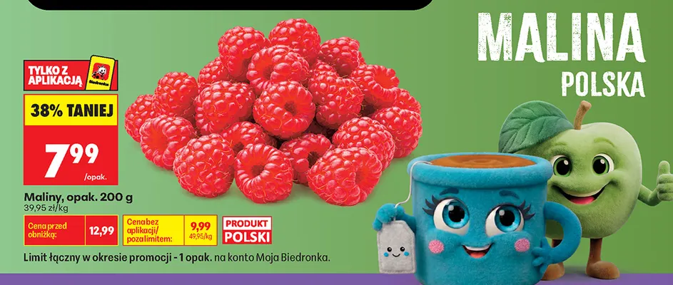 Maliny polskie promocja w Biedronka