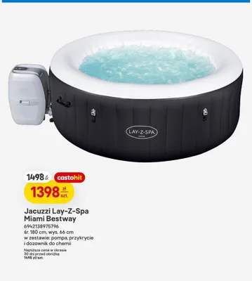 Jacuzzi Lay-Z-Spa Miami Bestway śr. 180cm wys. 66cm w zestawie: pompa, przykrycie i dozownik do chemii promocja w Castorama