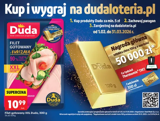 Filet gotowany XXL Duda, 300 g promocja w Biedronka