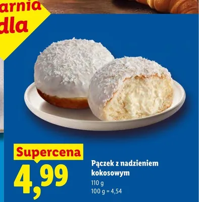 Pączek z nadzieniem kokosowym promocja w Lidl