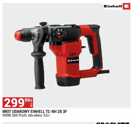 Młot udarowy EINHELL TC-RH 28 3F 950W, SDS PLUS, siła udaru: 3,5J promocja w Merkury Market