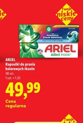 Kapsułki do prania kolorowych tkanin Ariel Allin1 Pods 38-pak promocja w Lidl