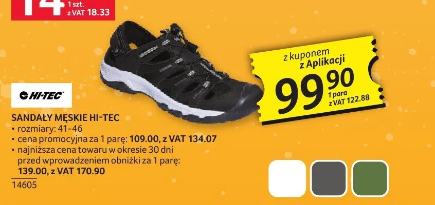 Sandały męskie Hi-Tec promocja w Selgros