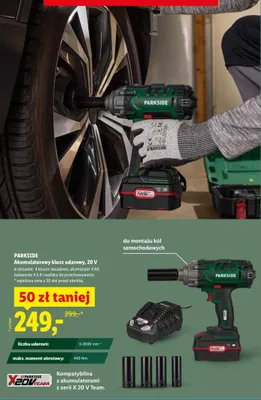 Akumulatorowy klucz udarowy 20V promocja w Lidl