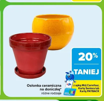 Osłonka ceramiczna na doniczkę promocja w Carrefour