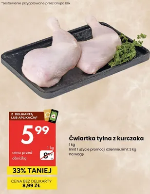 Ćwiartka tylna z kurczaka promocja w Delikatesy Centrum