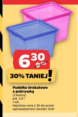 Pudełko brokatowe z pokrywką 3,5 l promocja w Netto