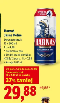 Piwo Harnaś Jasne Pełne 12-pak promocja w Lidl