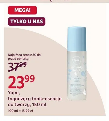 Łagodzący tonik-esencja do twarzy Yope promocja w Rossmann