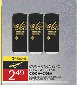 Napój gazowany Coca-Cola Zero puszka promocja w Wafelek