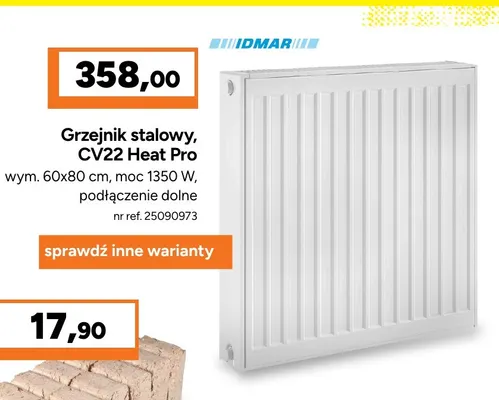 Grzejnik stalowy CV22 Heat Pro Idmar promocja w Bricoman