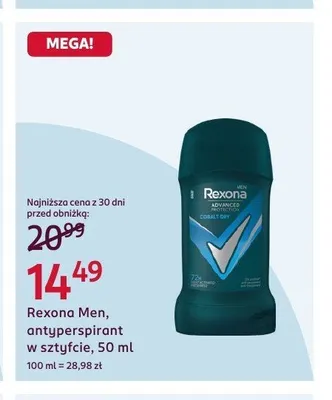 Rexona Men antyperspirant w sztyfcie promocja w Rossmann
