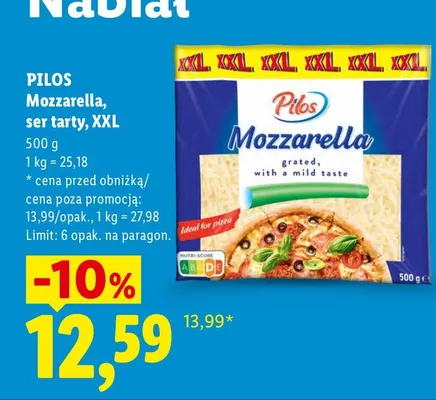 Ser mozzarella tarty XXL Pilos promocja w Lidl