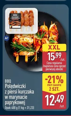 Polędwiczki z piersi kurczaka w marynacie paprykowej BBQ promocja w Aldi
