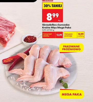 Skrzydełka z kurczaka Kraina Mięs Mega Paka promocja w Biedronka