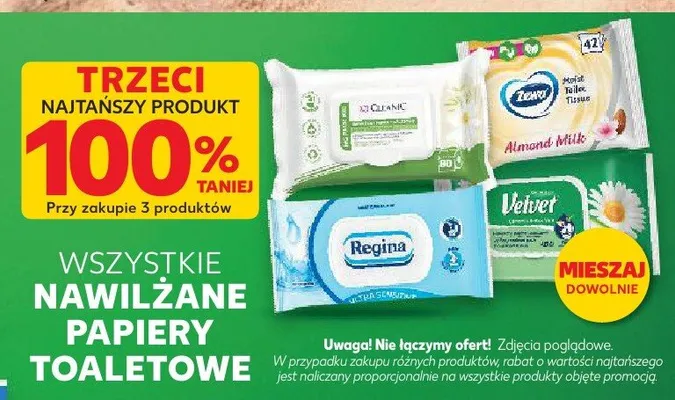 Nawilżane papiery toaletowe promocja w Kaufland
