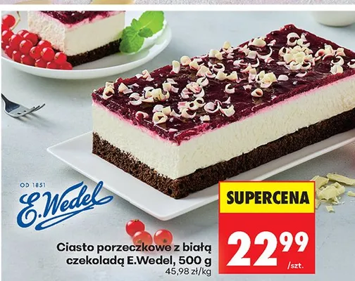 Ciasto porzeczkowe z białą czekoladą E.Wedel promocja w Biedronka