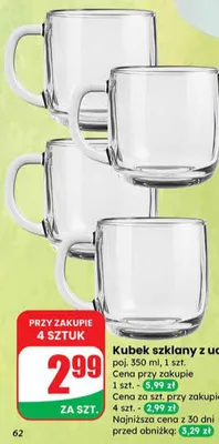 Kubek szklany 350 ml promocja w Dino