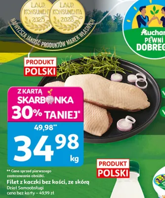 Filet z kaczki bez kości, ze skórą promocja w Auchan