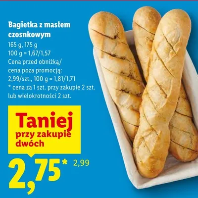 Bagietka z masłem czosnkowym promocja w Lidl