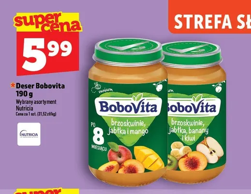Deser BoboVita brzoskwinie jabłka i mango promocja w TOPAZ