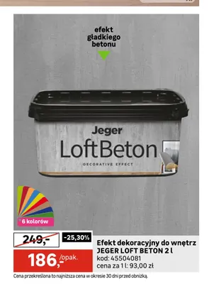 Efekt dekoracyjny do wnętrz Jeger Loft Beton promocja w Leroy Merlin