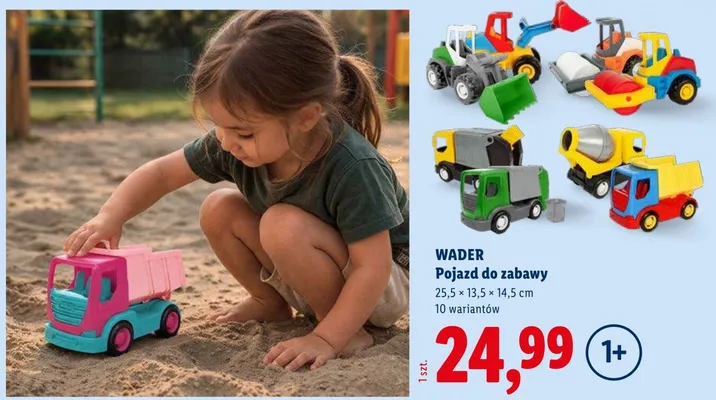 Pojazd do zabawy Wader 25,5x13,5x14,5cm 10 wariantów promocja w Lidl
