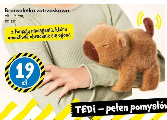 Bransoletka zatrzaskowa Capy Bara ok. 15 cm promocja w Tedi