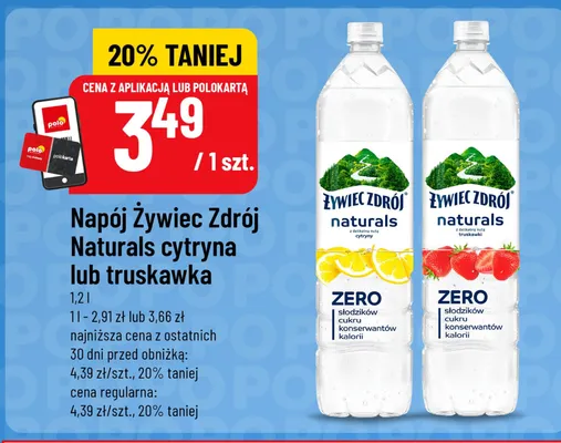 Napój Żywiec Zdrój Naturals cytryna promocja w POLOmarket