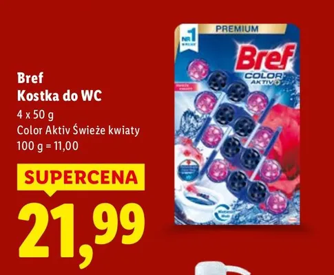 Kostka do WC Color Aktiv Świeże kwiaty 4-pak promocja w Lidl