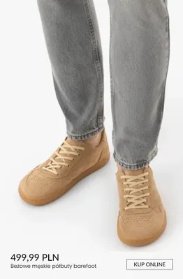 Półbuty męskie barefoot beżowe promocja w Ryłko