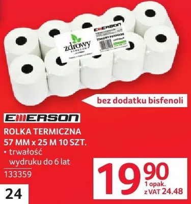 Rolka termiczna 57 mm x 25 m 10 szt. Emerson promocja w Selgros