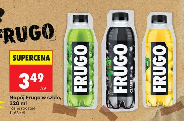 Napój Frugo w szkle zielone promocja w Biedronka