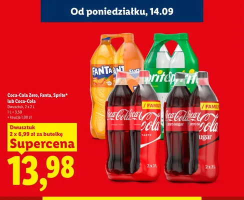 Napój gazowany Coca-Cola Zero 2-pak promocja w Lidl