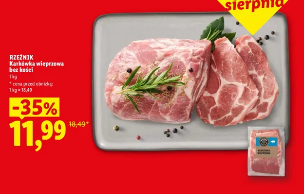 Karkówka wieprzowa bez kości Rzeźnik promocja w Lidl