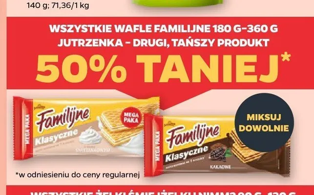 Wafle Familijne Jutrzenka promocja w Netto