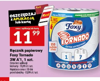 Ręcznik papierowy Foxy Tornado 3W promocja w Twój Market