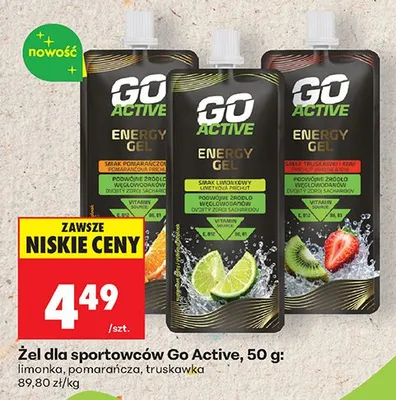Żel dla sportowców Go Active truskawka promocja w Biedronka